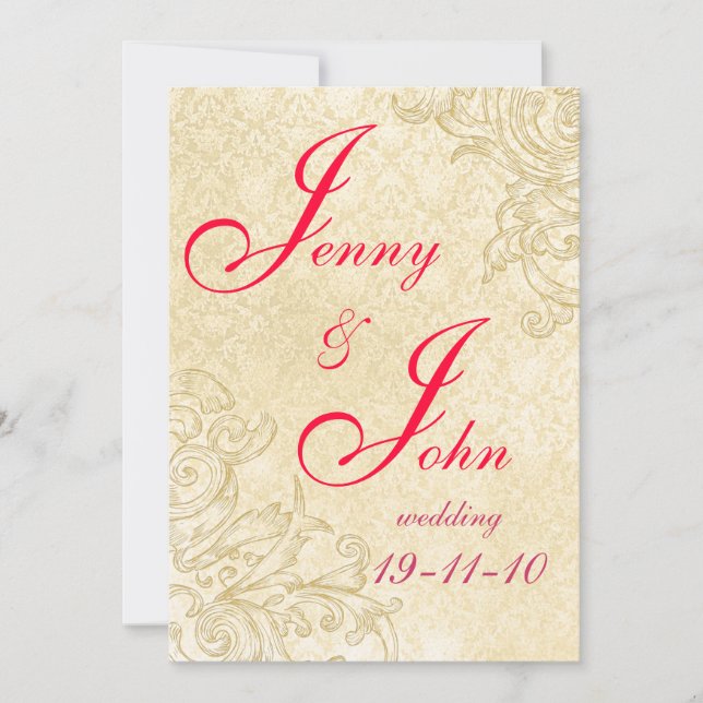 Vintage Hochzeit Einladung (Vorderseite)
