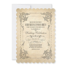 Vintage Hochzeit Einladung antike Schnörkel
