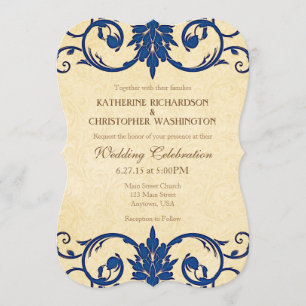Vintage Hochzeit Einladung von Navy Blue Cream Wir