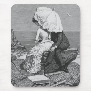 Vintage-Hochzeit, Frischvermählte am Strand Mousepad