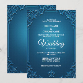 Vintage-Hochzeit geometrisch Türkis elegant   Einladung