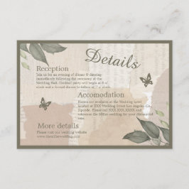 Vintage Hochzeit im bohenhaften Grün Begleitkarte