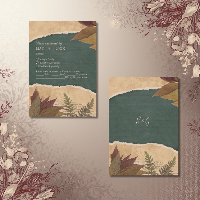 Vintage Hochzeit im boho-Stil RSVP Karte (Von Creator hochgeladen)