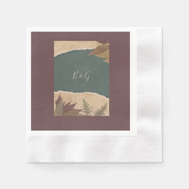 Vintage Hochzeit im boho-Stil Serviette (Vorderseite)