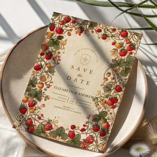 Vintage-Hochzeit im Erdbeerengarten Save The Date (Von Creator hochgeladen)