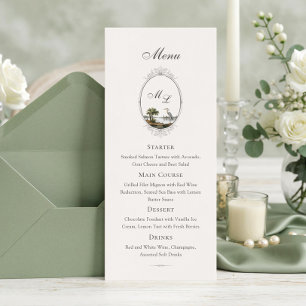 Vintage Hochzeit im französischen Landhausstil mit Menükarte