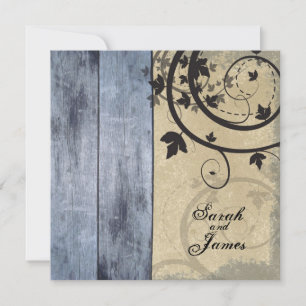 Vintage Hochzeit im Herbst Einladung Blue Barn Boa