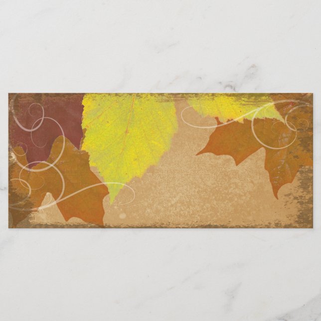 Vintage Hochzeit im Herbst Kirchenprogramm Herbstu Programm (Vorderseite)