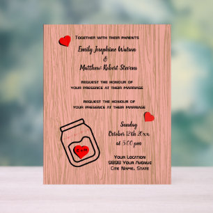 Vintage-Hochzeit im Mason-Jar-Holzkorn-Thema Acrylschild