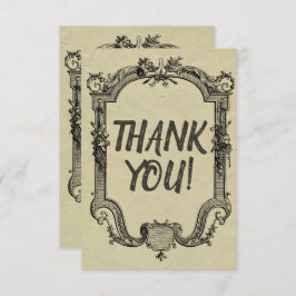 Vintage Hochzeit in grüner Schwarz Dankeskarte