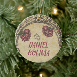 Vintage Hochzeit in grüner Schwarz Keramik Ornament