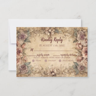 Vintage Hochzeit in Italien RSVP Karte