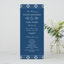 Vintage Hochzeit in Navy und Silver Art Deco Programm