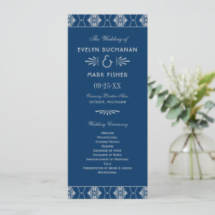 Vintage Hochzeit in Navy und Silver Art Deco Programm
