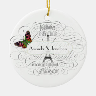Vintage Hochzeit in Paris Keramik Ornament