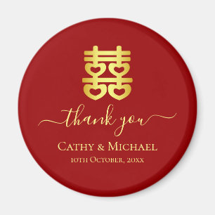 Vintage Hochzeit in Rot-China danke Magnet