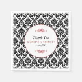 Vintage Hochzeit in Rot, Schwarz und Weiß Serviette