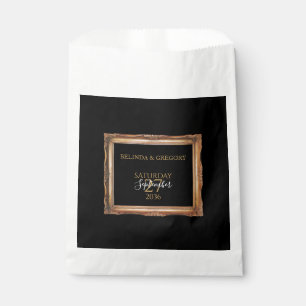 Vintage-Hochzeit in Schwarz und Gold Geschenktütchen