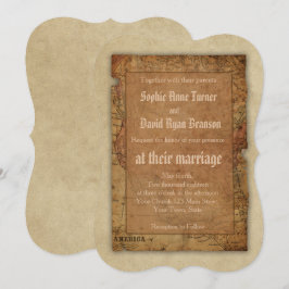 Vintage Hochzeit in Urlaubsort Einladung