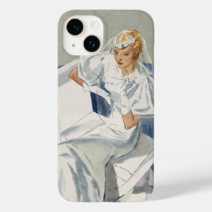 Vintage-Hochzeit, Mid Century Modern Art Deco Brau Case-Mate iPhone Hülle