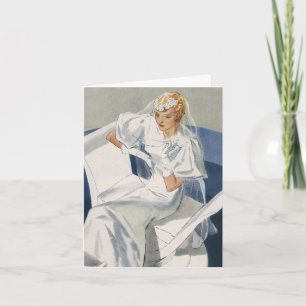 Vintage-Hochzeit, Mid Century Modern Art Deco Brau Dankeskarte
