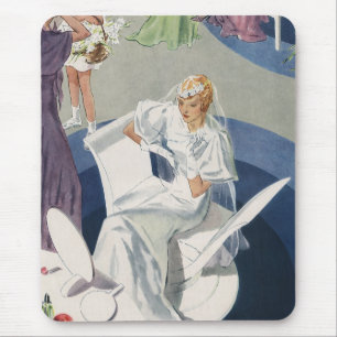 Vintage-Hochzeit, Mid Century Modern Art Deco Brau Mousepad