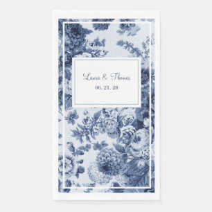 Vintage Hochzeit mit Blauen und Weißen Serviette