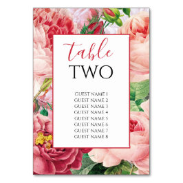 Vintage Hochzeit mit Blumen und Botanischem Rosen Tischnummer