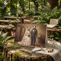 Vintage Hochzeit mit Dachs-Paar Gratulation