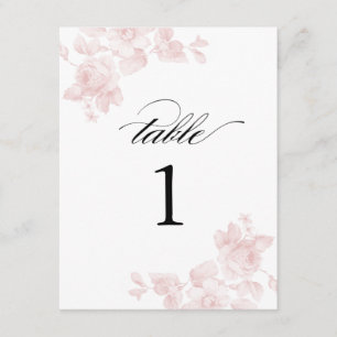 Vintage-Hochzeit mit floralen Motiven Tischnumme Einladung