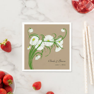 Vintage-Hochzeit mit Gerber-Daisy-Blumen Serviette