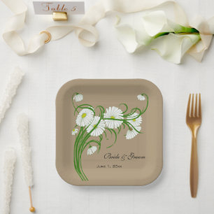 Vintage-Hochzeit mit Gerbera-Gänseblümchen Pappteller