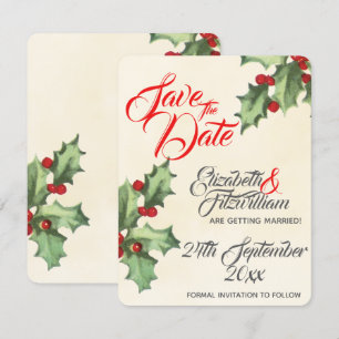 Vintage-Hochzeit mit Holly - Save-The-Date Einladung