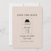Vintage-Hochzeit mit Illustration