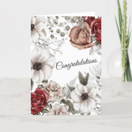 Vintage Hochzeit mit Roter Flora Karte