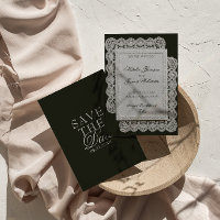 Vintage-Hochzeit mit schwarzer und weißer Spitze,