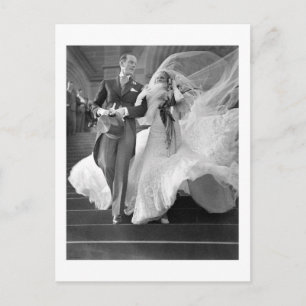 Vintage-Hochzeit Postkarte