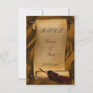 Vintage Hochzeit Rsvp Karten Standard 3,5 x 5