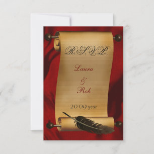 Vintage Hochzeit Rsvp Karten Standard 3,5 x 5