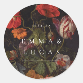 Vintage Hochzeit Runder Aufkleber