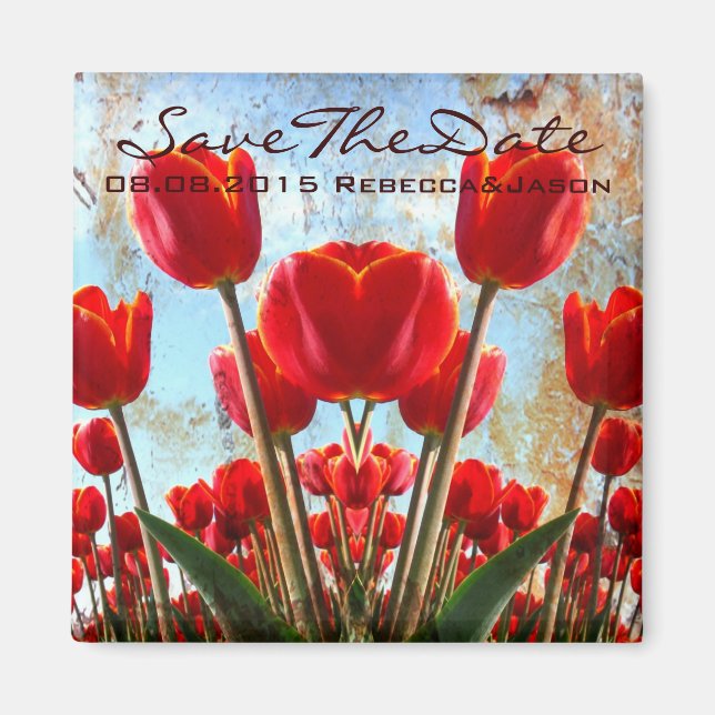 Vintage Hochzeit Save the Date Magnet (Vorne)