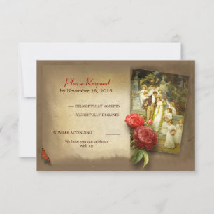 Vintage Hochzeit UAWG-Karten RSVP Karte
