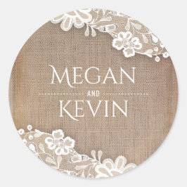 Vintage Hochzeit und Rustikale Hochzeit Runder Aufkleber