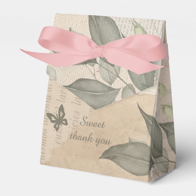 Vintage Hochzeit von Boho eucalyptus Geschenkschachtel (Vorderseite)