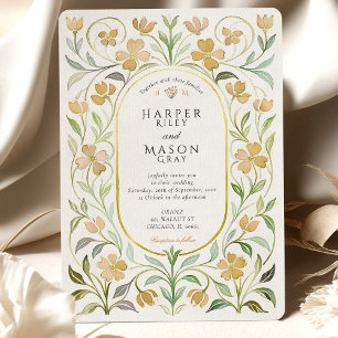 Vintage Hochzeit von Gelbflora Einladung