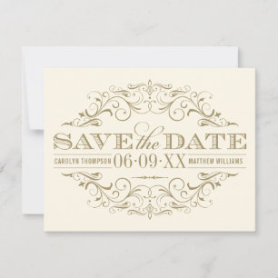 Vintage Hochzeit von Ivory Antique Blüh Save The Date