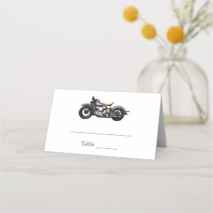Vintage Hochzeit von Motorrädern Platzkarte