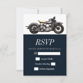 Vintage Hochzeit von Motorrädern RSVP Karte