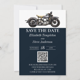 Vintage Hochzeit von Motorrädern Save The Date