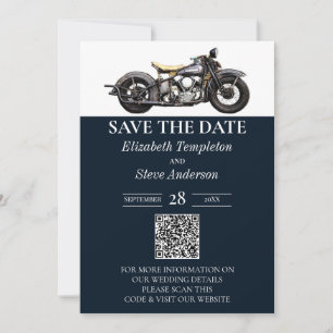 Vintage Hochzeit von Motorrädern Save The Date